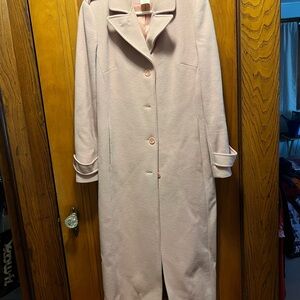 Ladies Pink Long Wool Coat